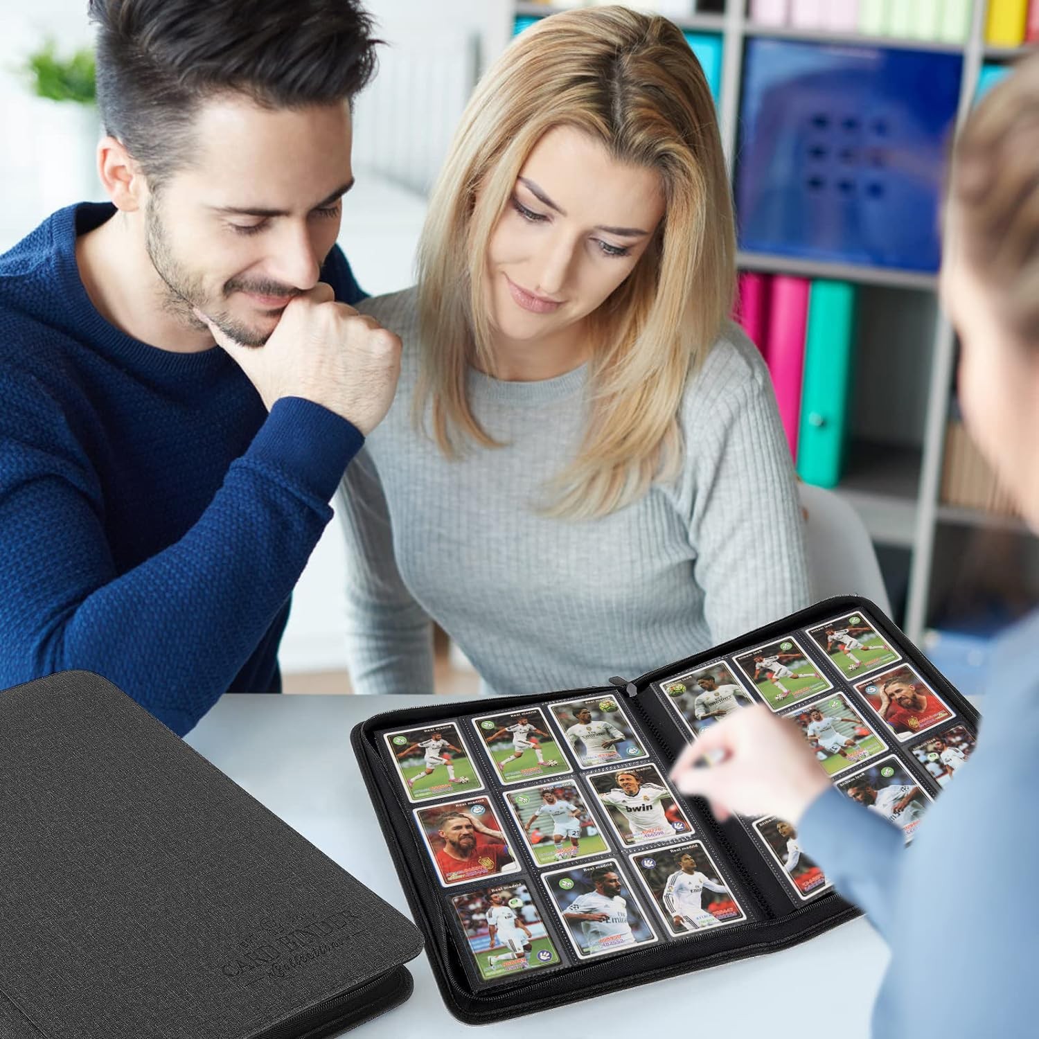 Foalgo 9 Pocket Card Binder, Premium Zip 13.5 x 10 x 1.7 inches, black540