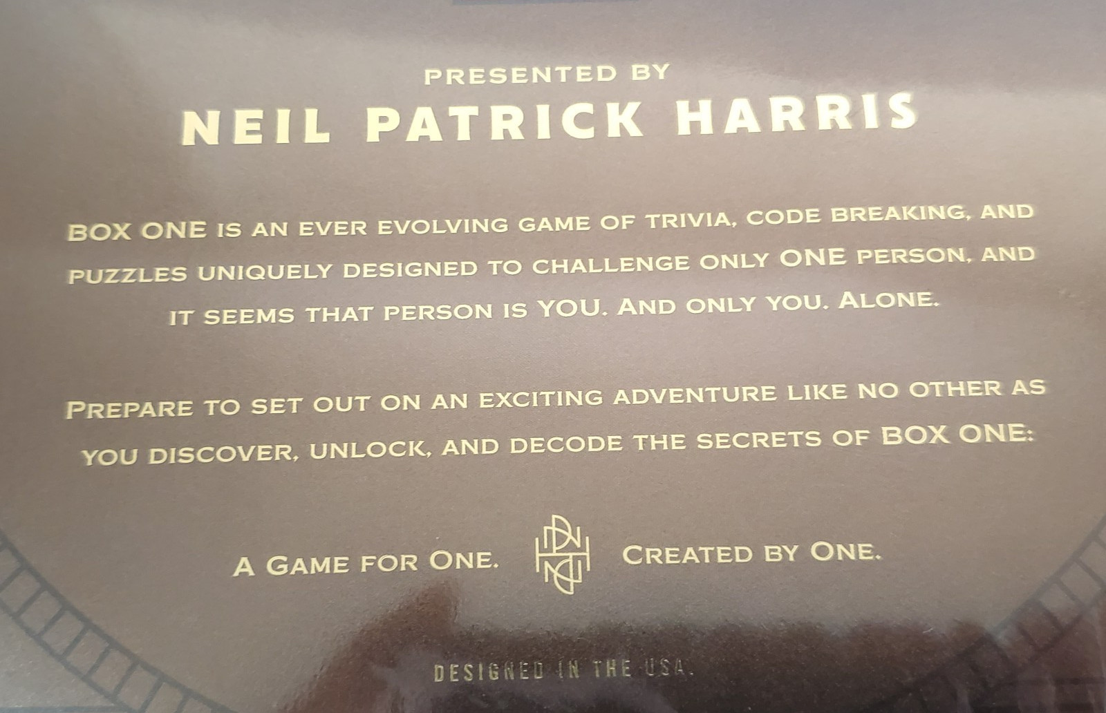 BOX ONE Board Game Neil Patrick Harris Theory 11 Strategy BRAND NEW SEALED