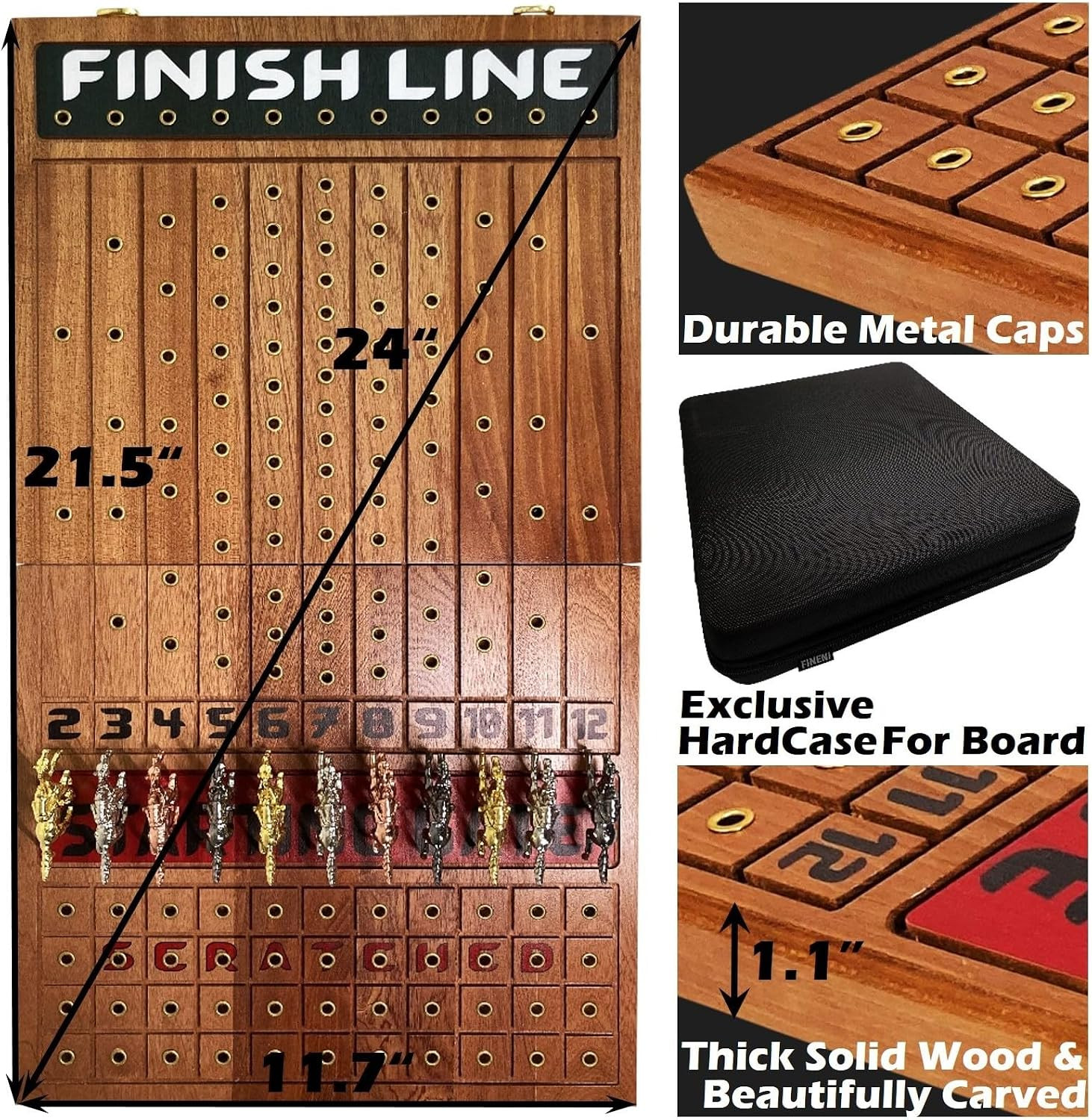 Horse Racing Game for Adults, Foldable Horse Race Board Game with 11 Luxurious M