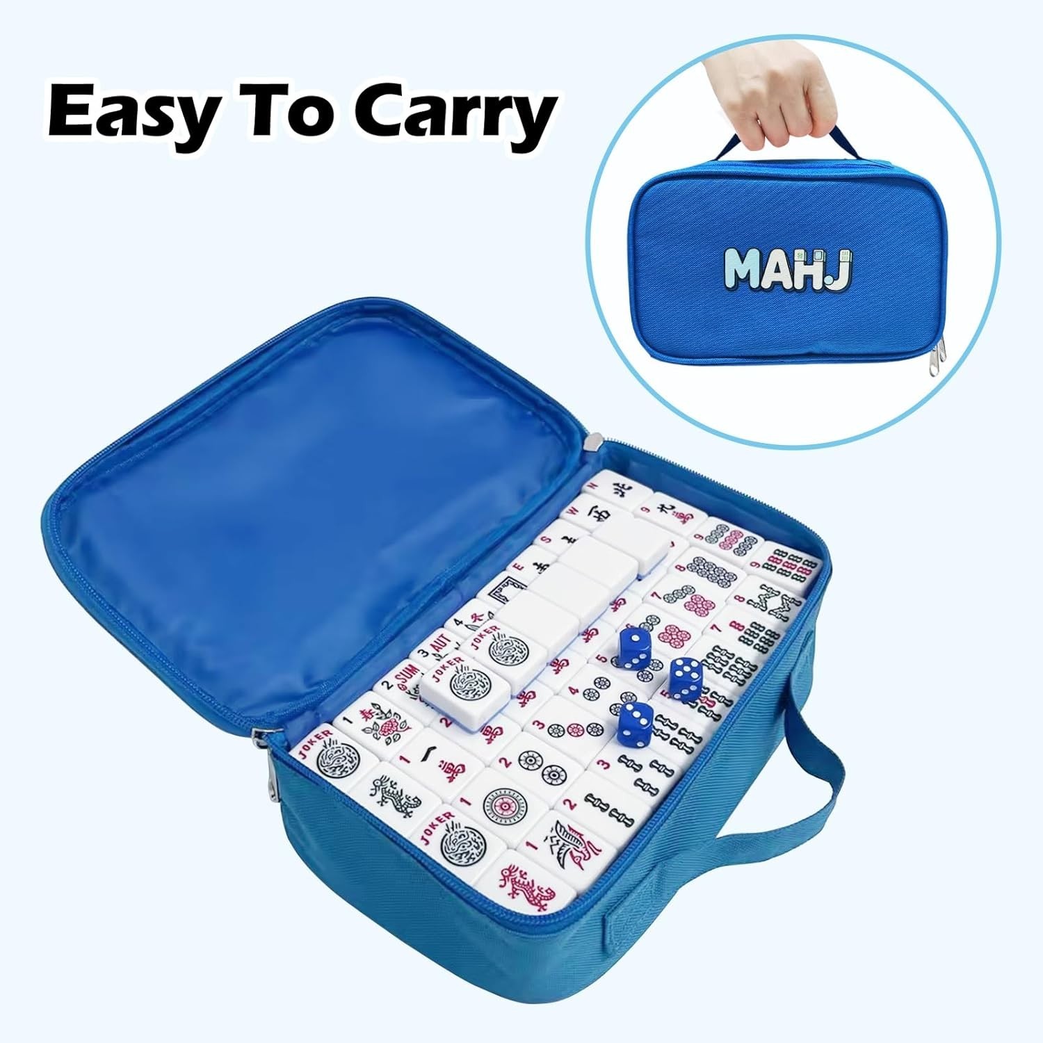 American Mahjong Tile Set with 166 Tiles, 1.2-Inch Mah Jongg Sets, Mahjong Gift