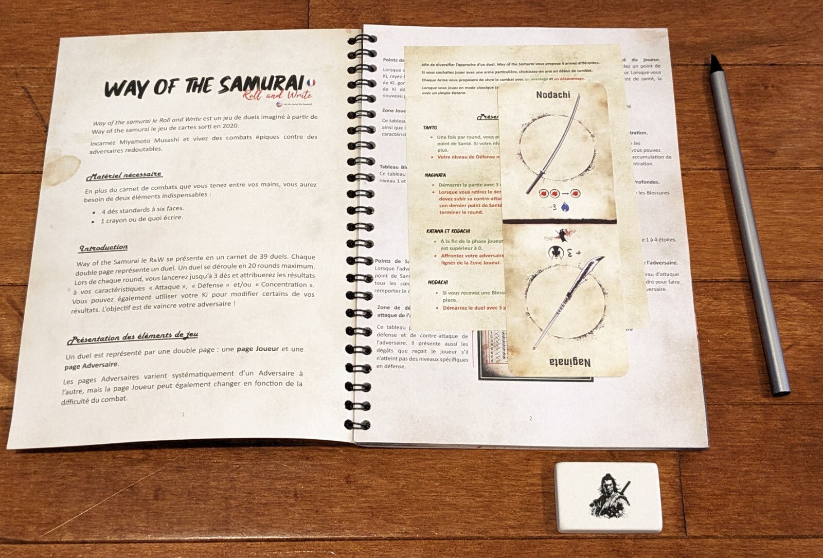 Way of the Samurai Roll and Write Kickstarter Edition with Pencil + Eraser NEW