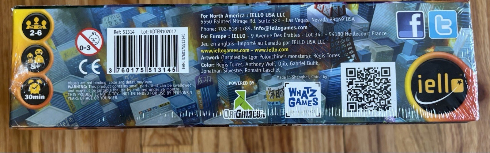 King of Tokyo Board Game IELLO Dice Cards Richard Garfield NIB