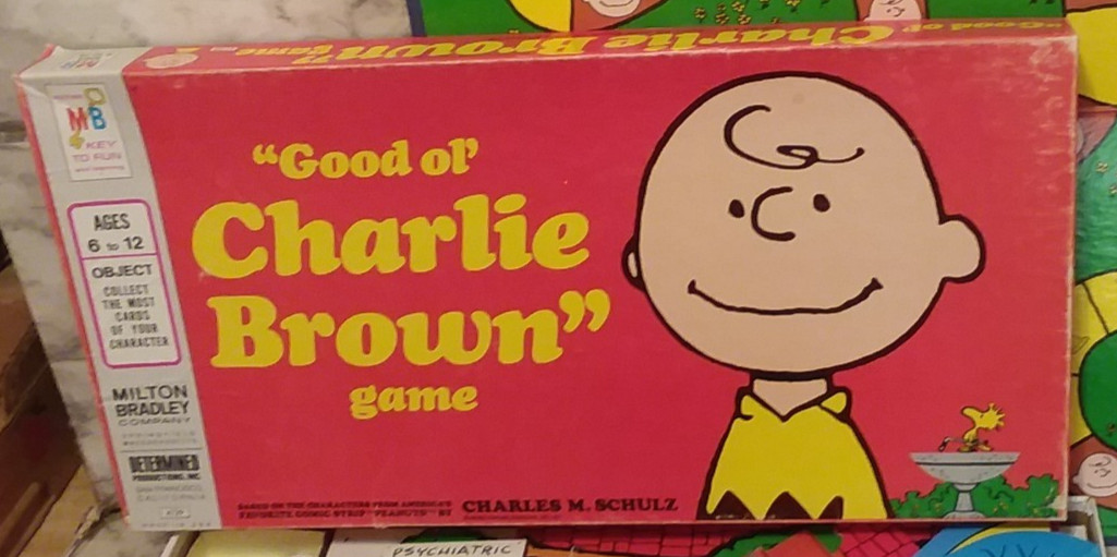 2 Vntg PEANUTS Game Lot – 1971 GOOD OL’ CHARLIE BROWN Board & 1974 SNOOPY Card