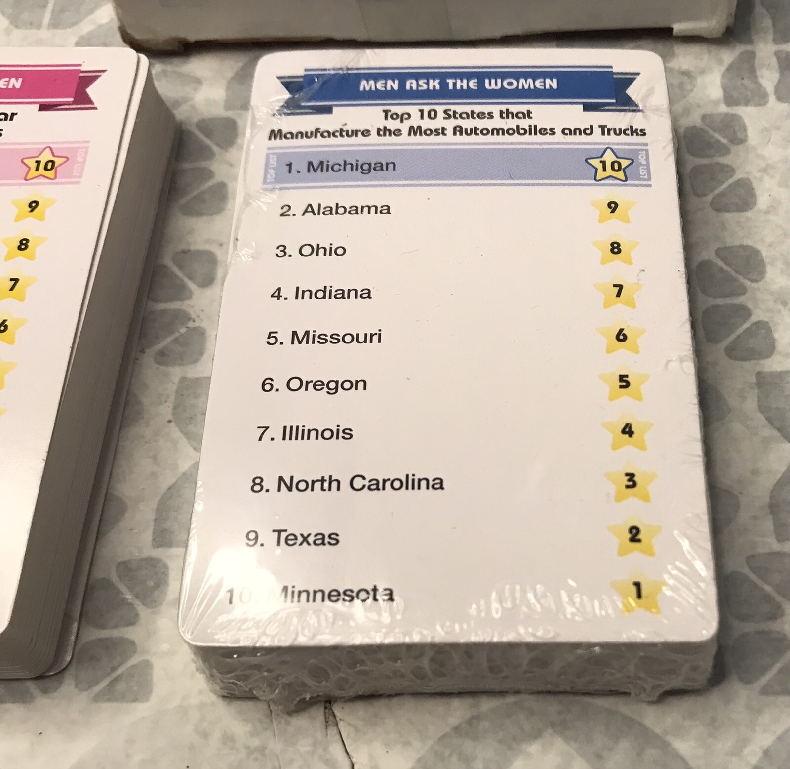 Battle Of The Sexes Top List Adult Card Game  2+ Players