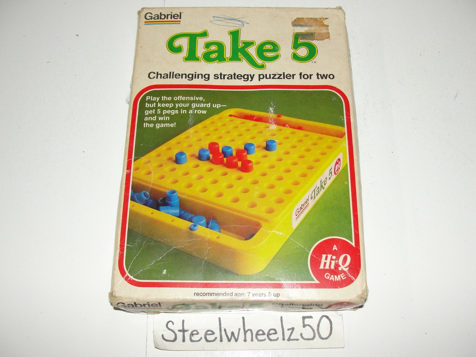 Vintage Take 5 Board Game W/ Box 1977 Gabriel Hi-Q 77452-010A Strategy Puzzler