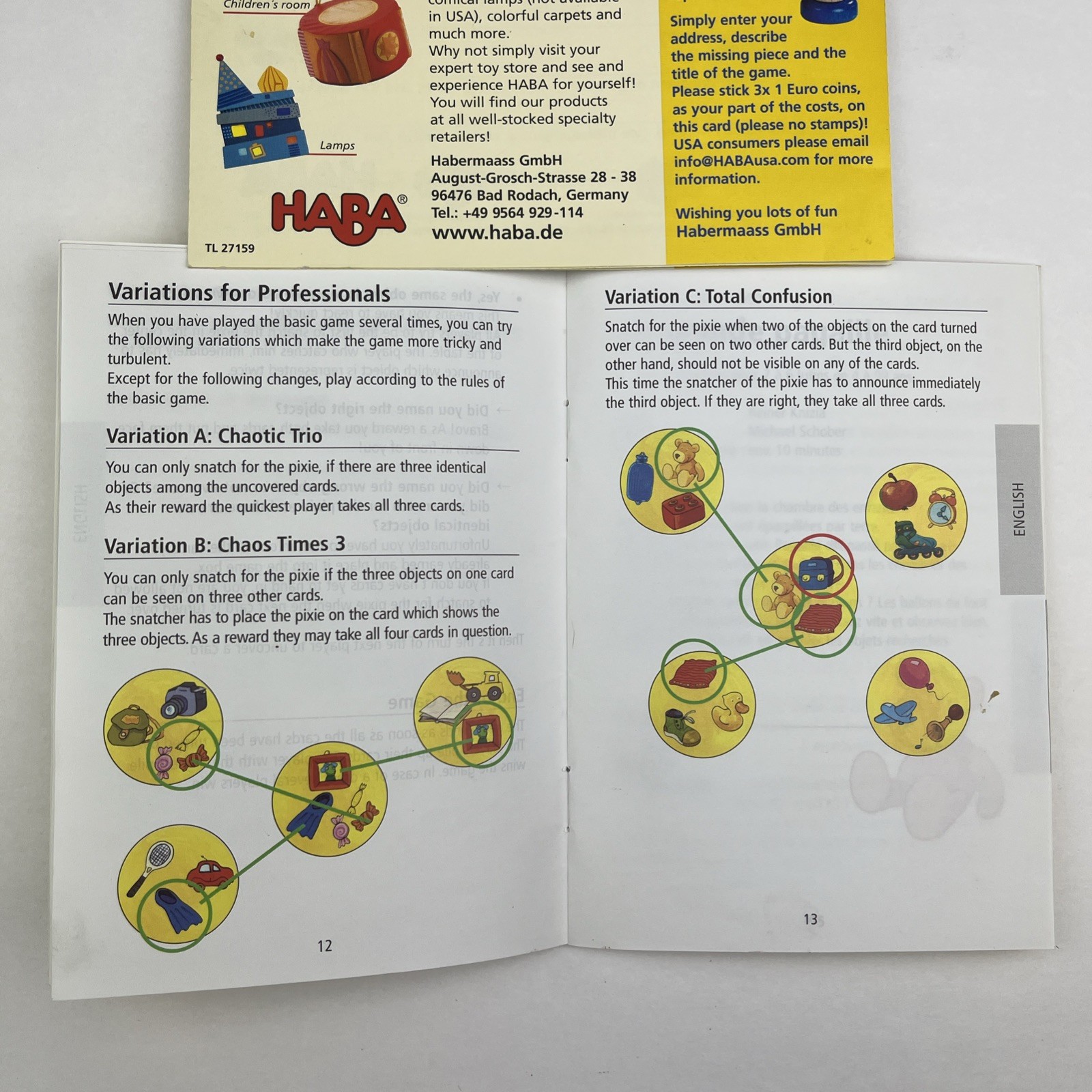 HABA Chaos in the Kids’ Room 2006 Children’s Tile Matching Game Germany COMPLETE