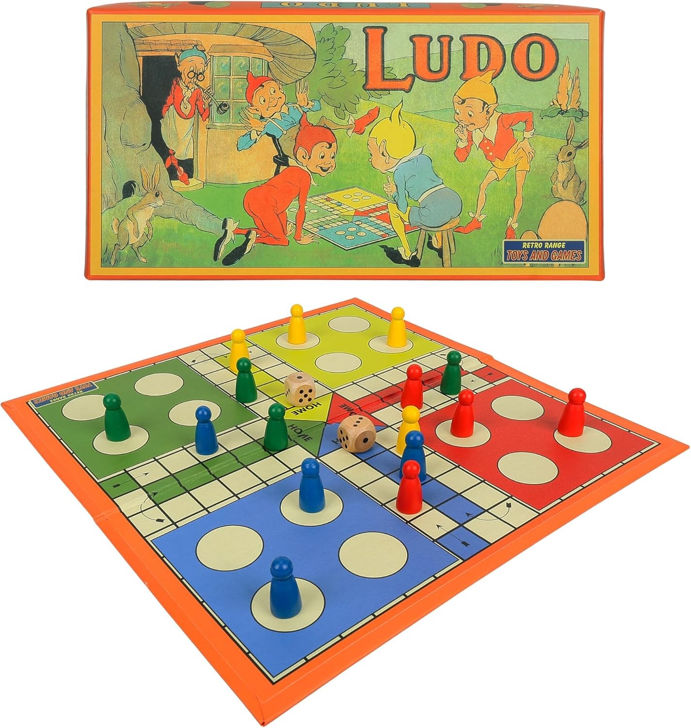 Foldable Ludo Board Game Set | Portable Travel-Friendly Family Board Game | Incl