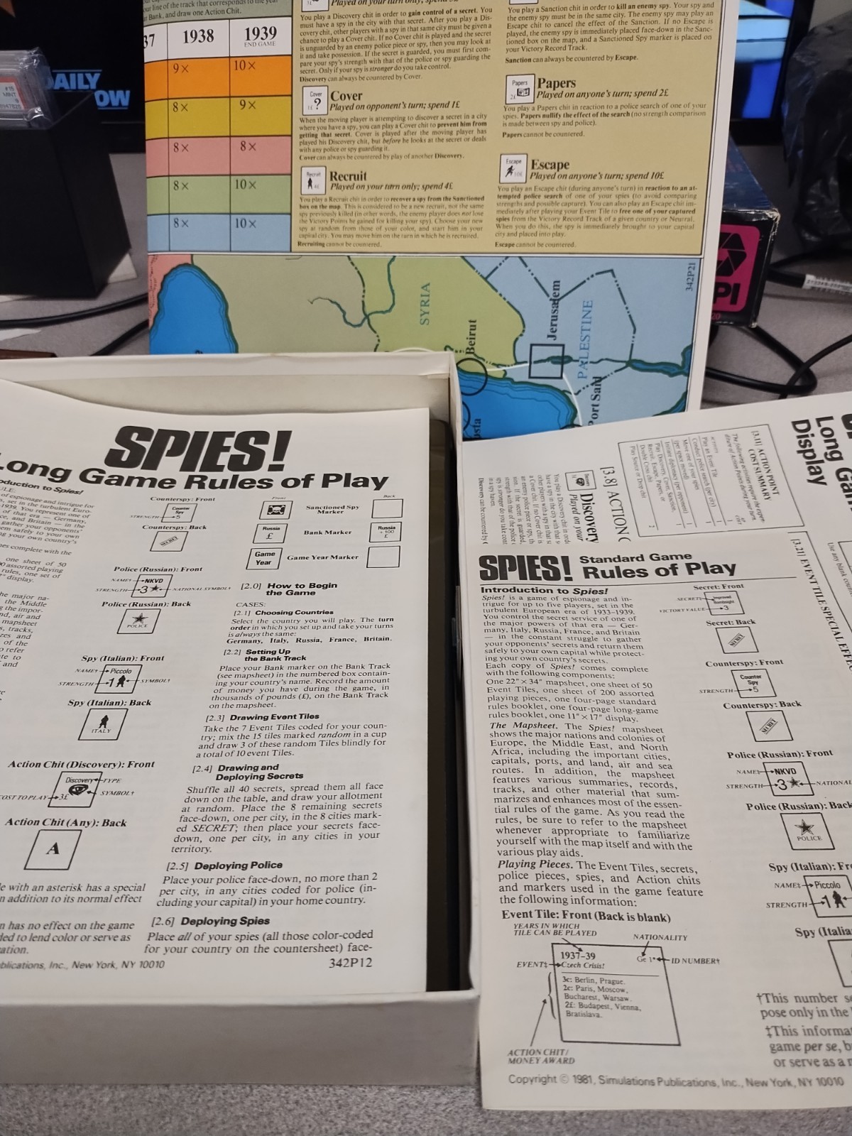 1981 SPI Spies! The Multi-player Game of WW2 International Intrigue Complete