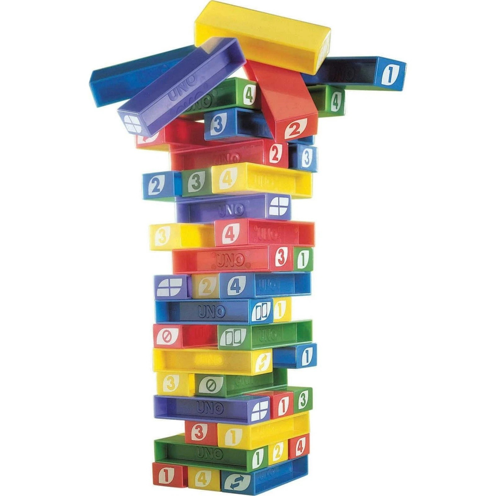 UNO Stacko Party Game Colored Stacking Blocks Balance Big-Brand New in Box