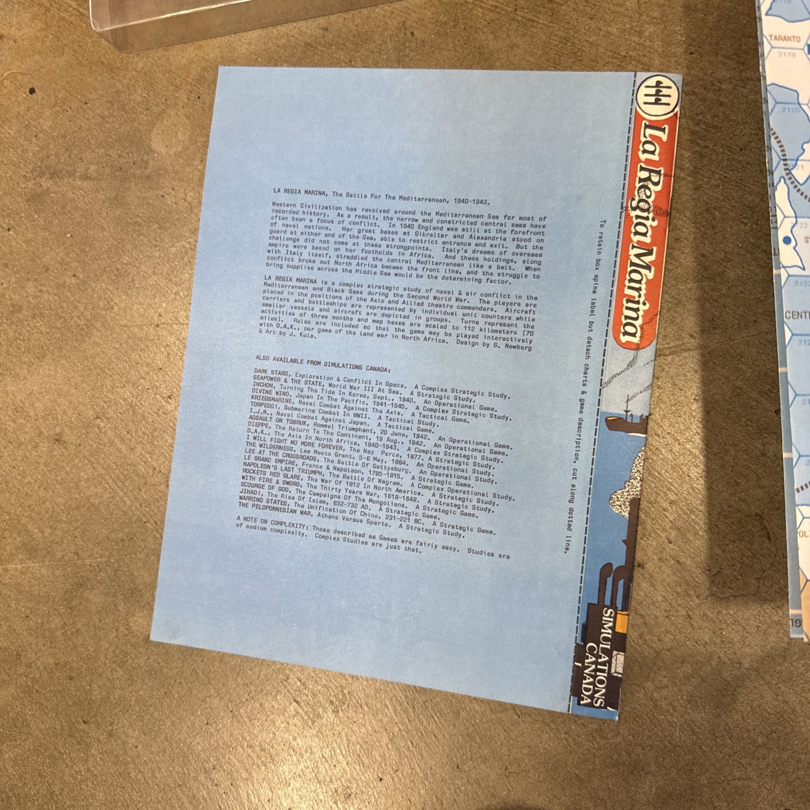 Vinytage 1983 War Game La Regia Marina Simulations Canada Mostly Unpunched