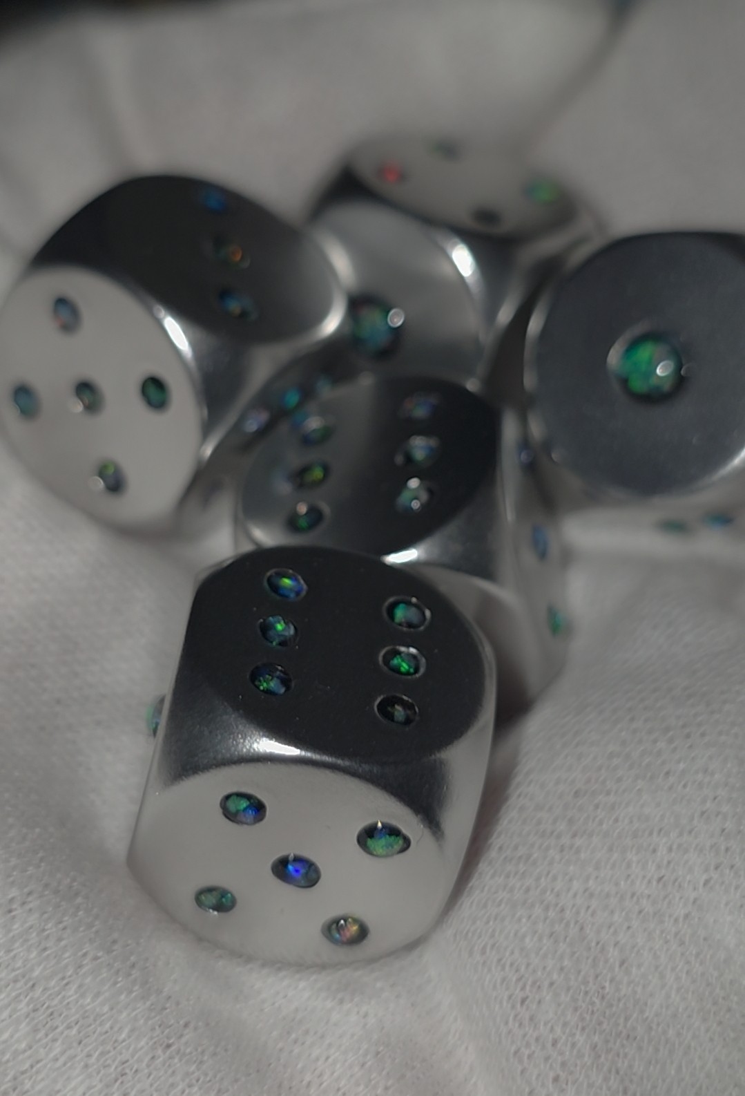 Lightning Ridge Opal Inlay Dice Stainless Steel High Quality Black Crystal Opal
