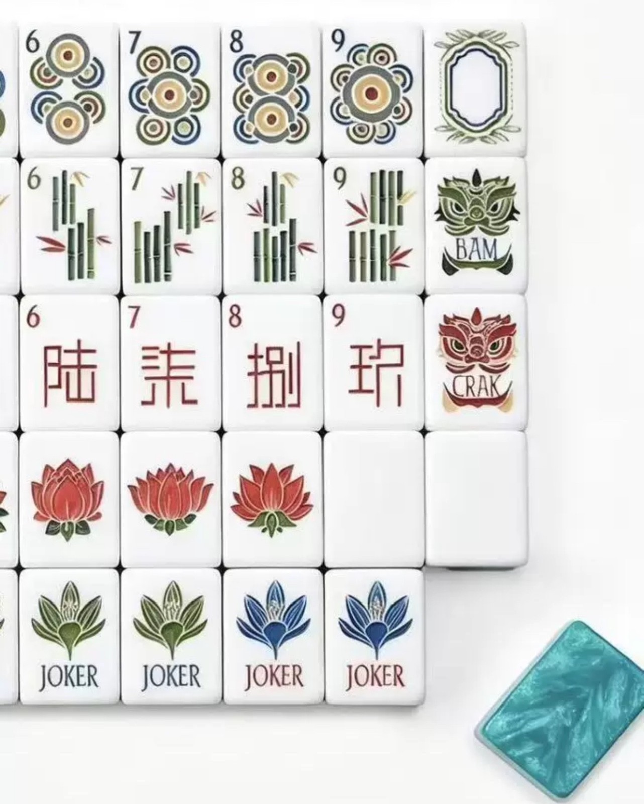 New high-end Blue Mahjong Tiles set ,160 tiles+ Free storage bag