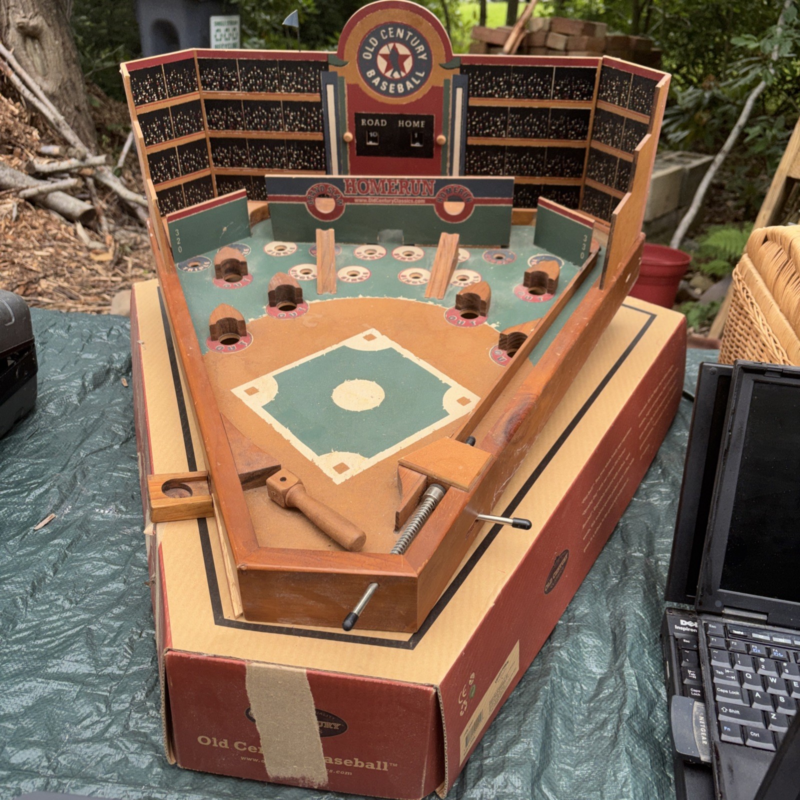 Old Century Wooden Baseball Pinball Style Game LARGE 2003 See Description