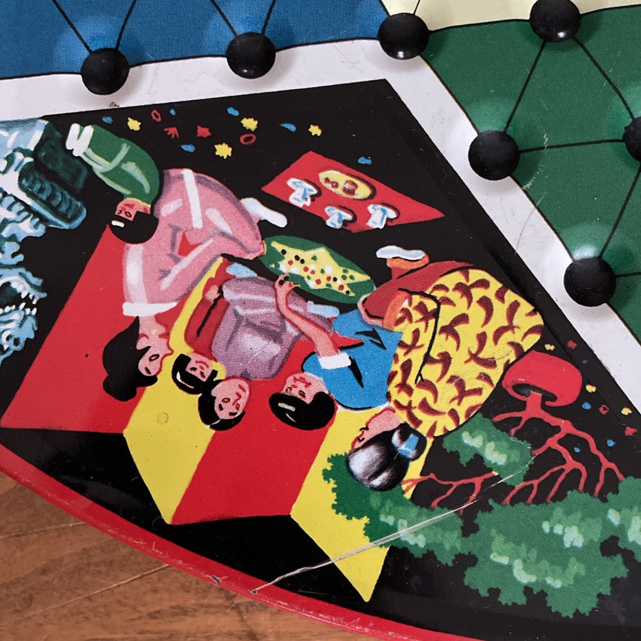 Vintage Chinese Checkers Metal Game Board Pixie brand game by the Steven Mfg Co