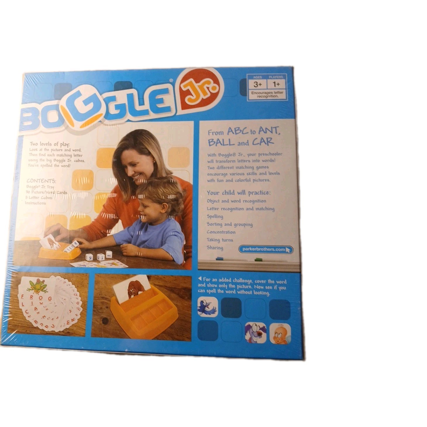 Boggle Jr. Board Game By Parker Brothers Hasbro Preschool Ages 3-6 New 1998