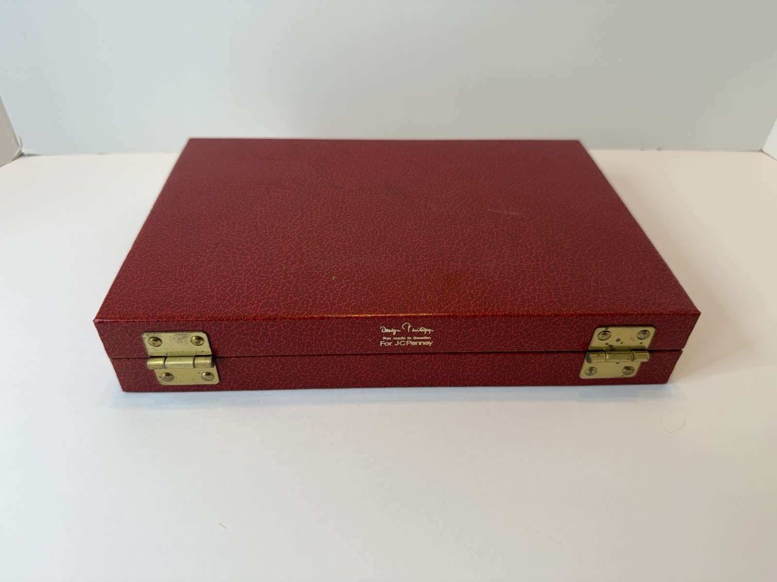 Design Philipp Sweden Backgammon Set Red Case Cork Board JC Penney Magnetic VTG