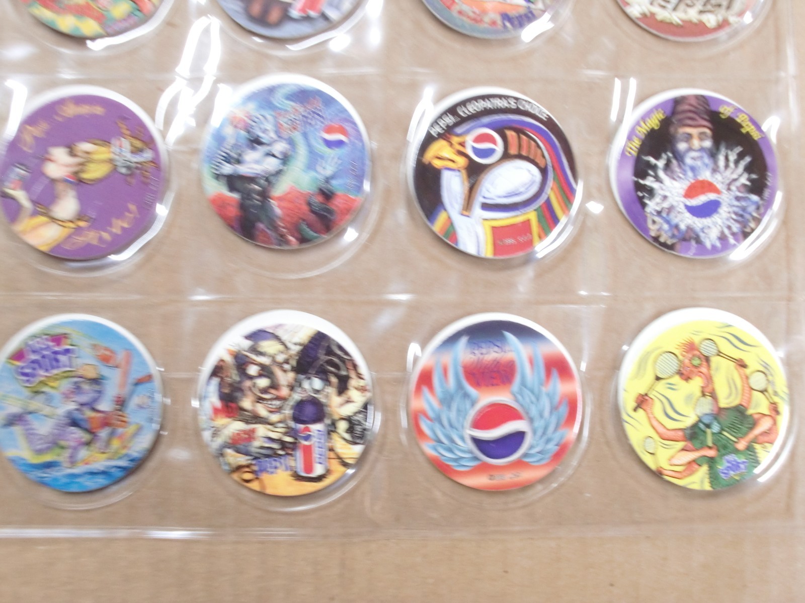 POGS/MILKCAPS PEPSI BY S.G.I. 1995 REGULAR ISSUE COMPLETE SET OF ALL 70 SHEETED