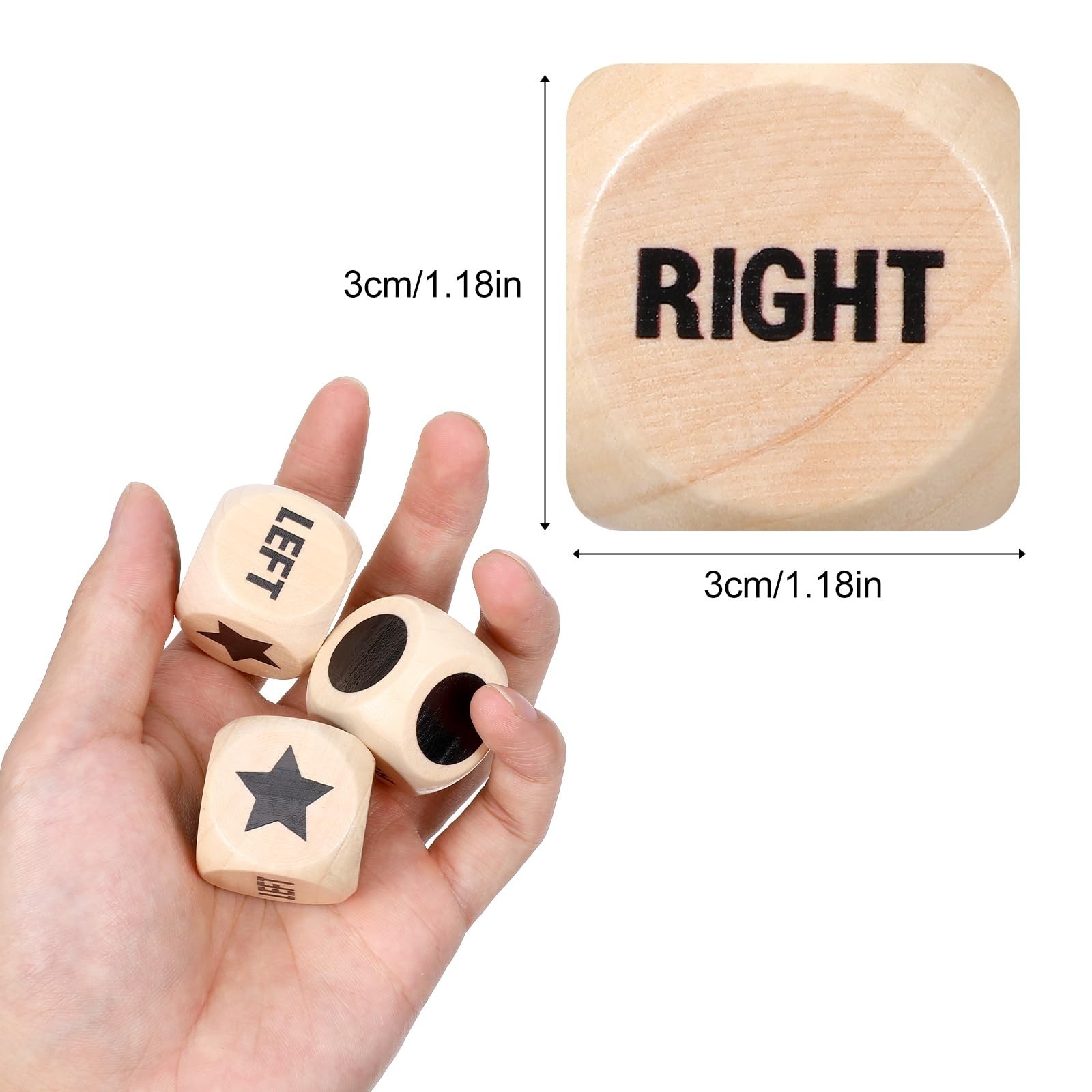 Fun Left Right Center Dice Game 3PCS 1.2 Inch Roll Dice Set Family Party Lot NEW