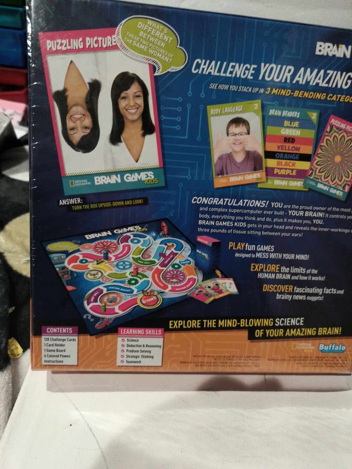 National Geographic Brain Games Kids board game 2+ players Sealed New