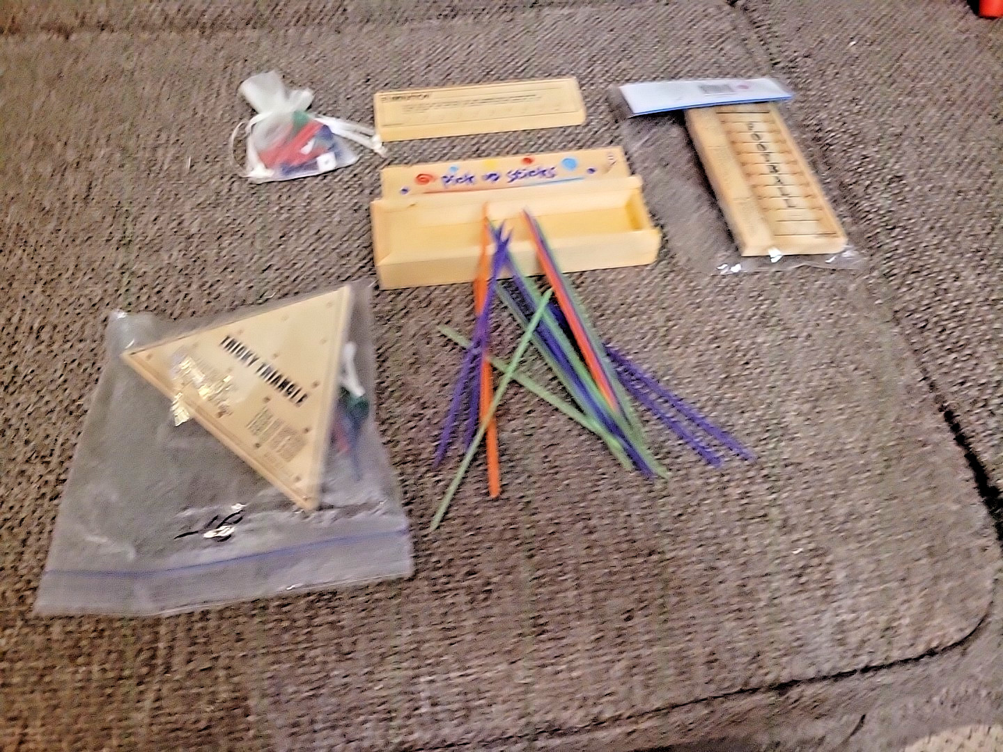 Lot of 4 Different Wood Peg & Elimination/ Brain Teaser Games FOOTBALL MORE