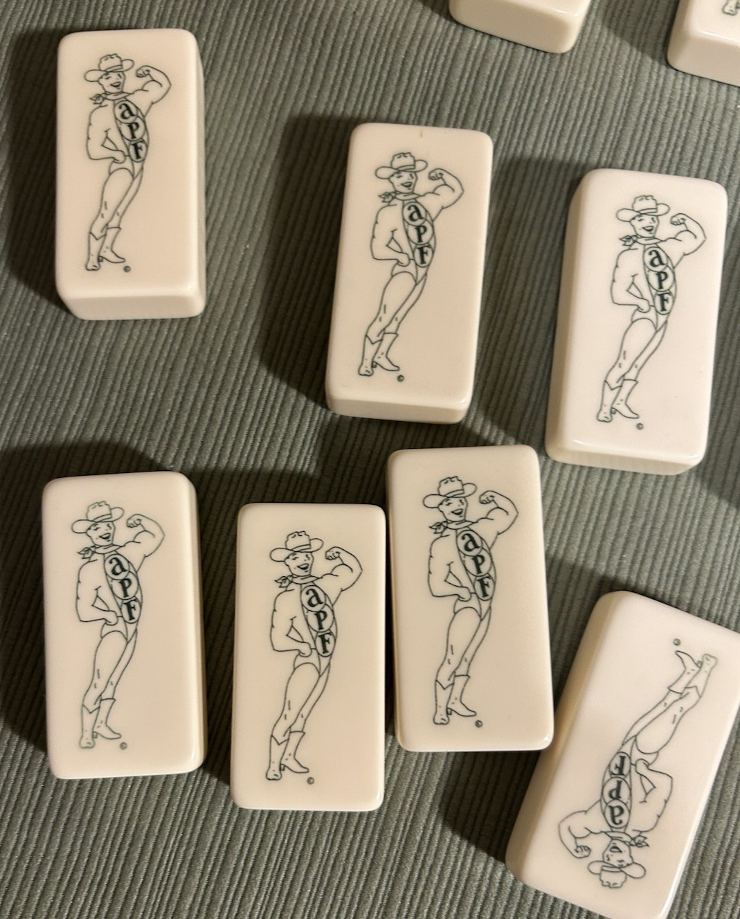 Puremco Customized Dominoes Cowboy Stripper APF Initials VTG