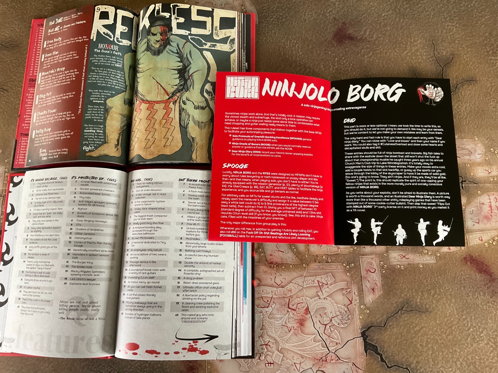Ninja Borg RPG kickstarter lot Slightly Reckless Kohn & Wood new