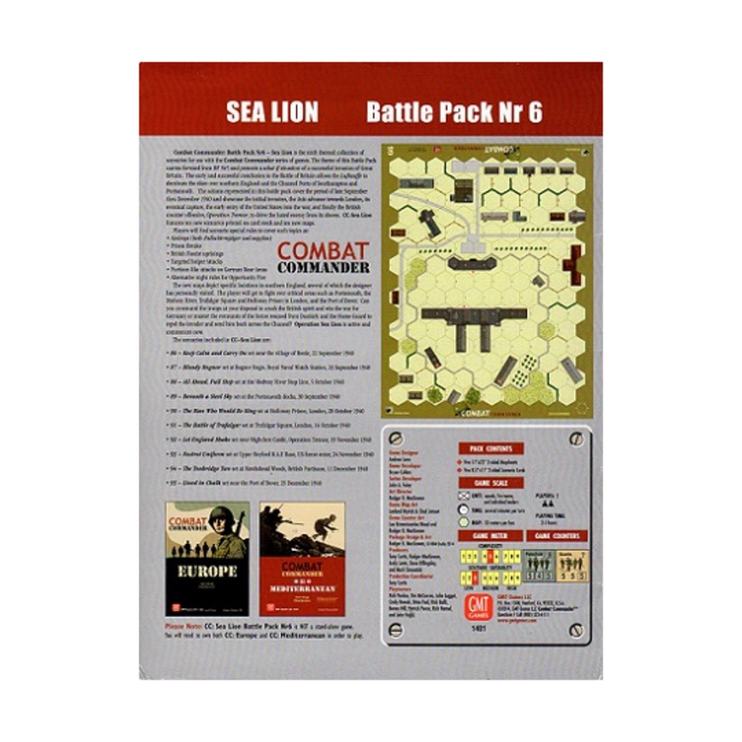 GMT Combat Commander GMT Games Battle Pack #6 – Sea Lion (1st Ed) Bag VG+/NM