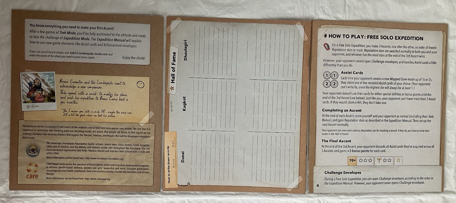 Trek 12 Himalaya A Roll & Write Adventure Board Game Pandasaurus Games Open Box