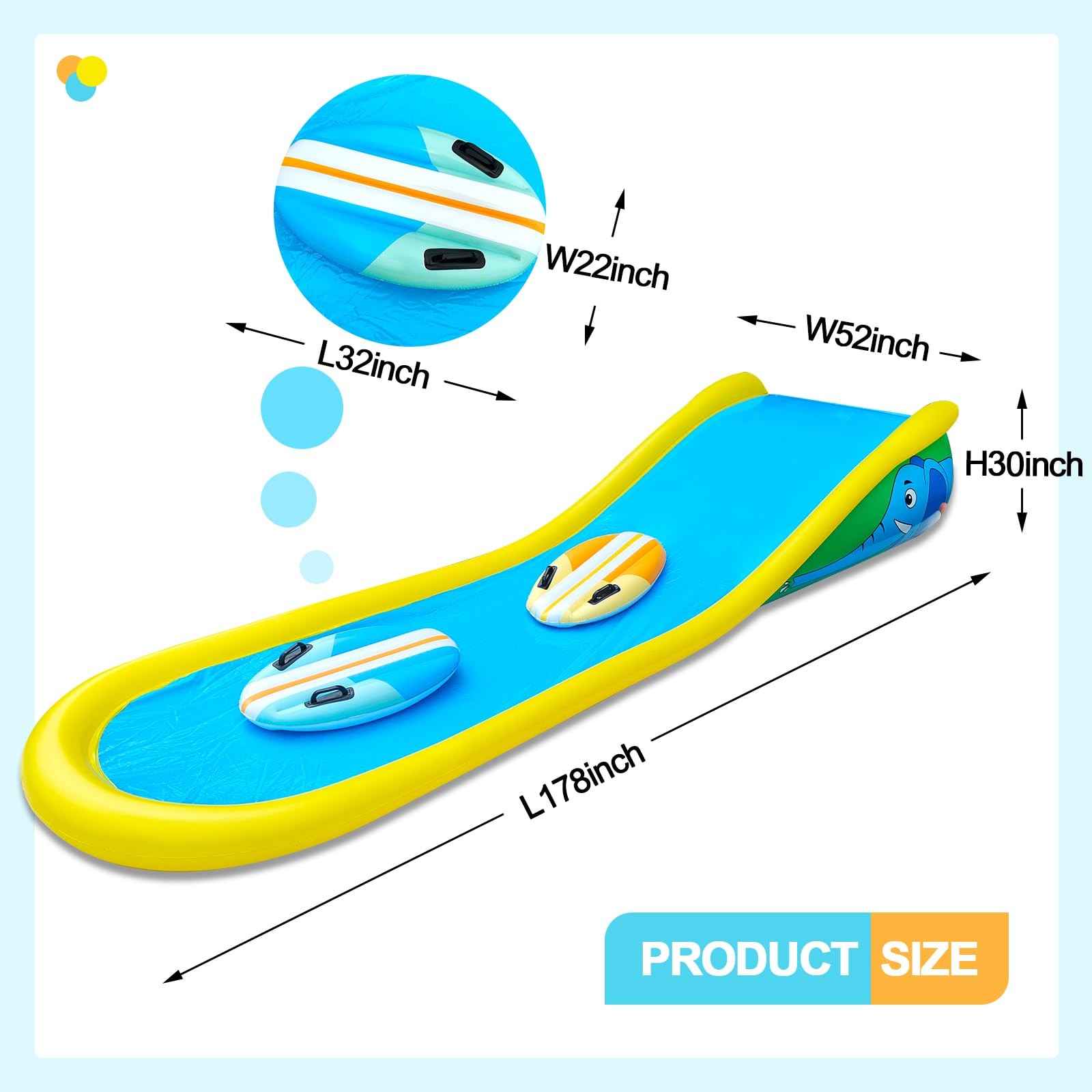 Inflatable Water Slide 15FT Kids Sprinkler 2 Surf Riders HS-010 waterslide Ages