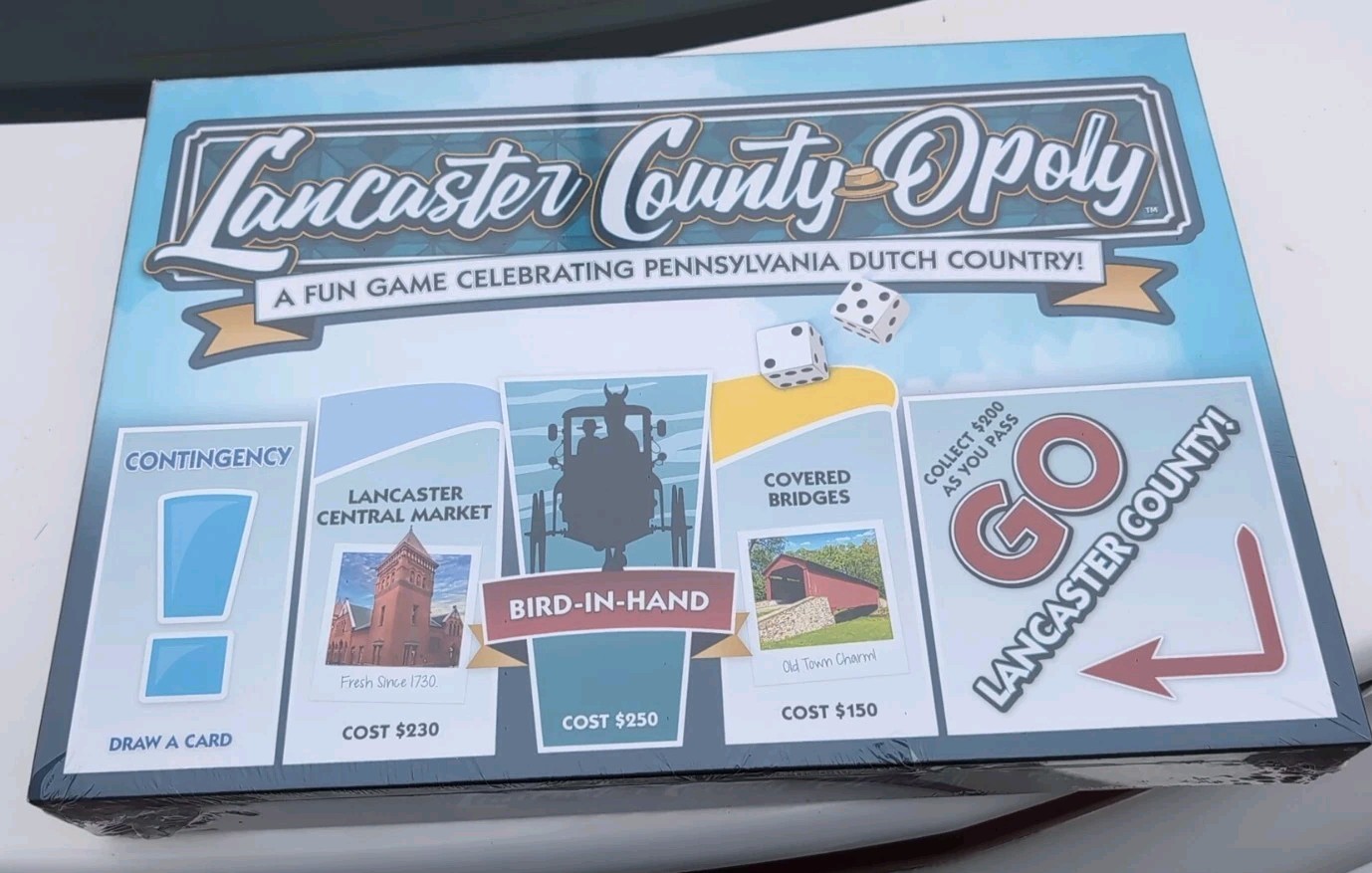 New Lancaster County Opoly Monopoly Board Game (Late for the Sky) 730799004407