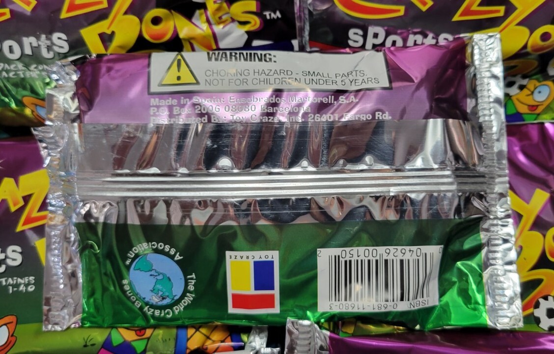 8 NEW SEALED PACKS GOGOS CRAZY BONES ORIGINAL “SPORTS” VERSION ~ 32 BONES ~