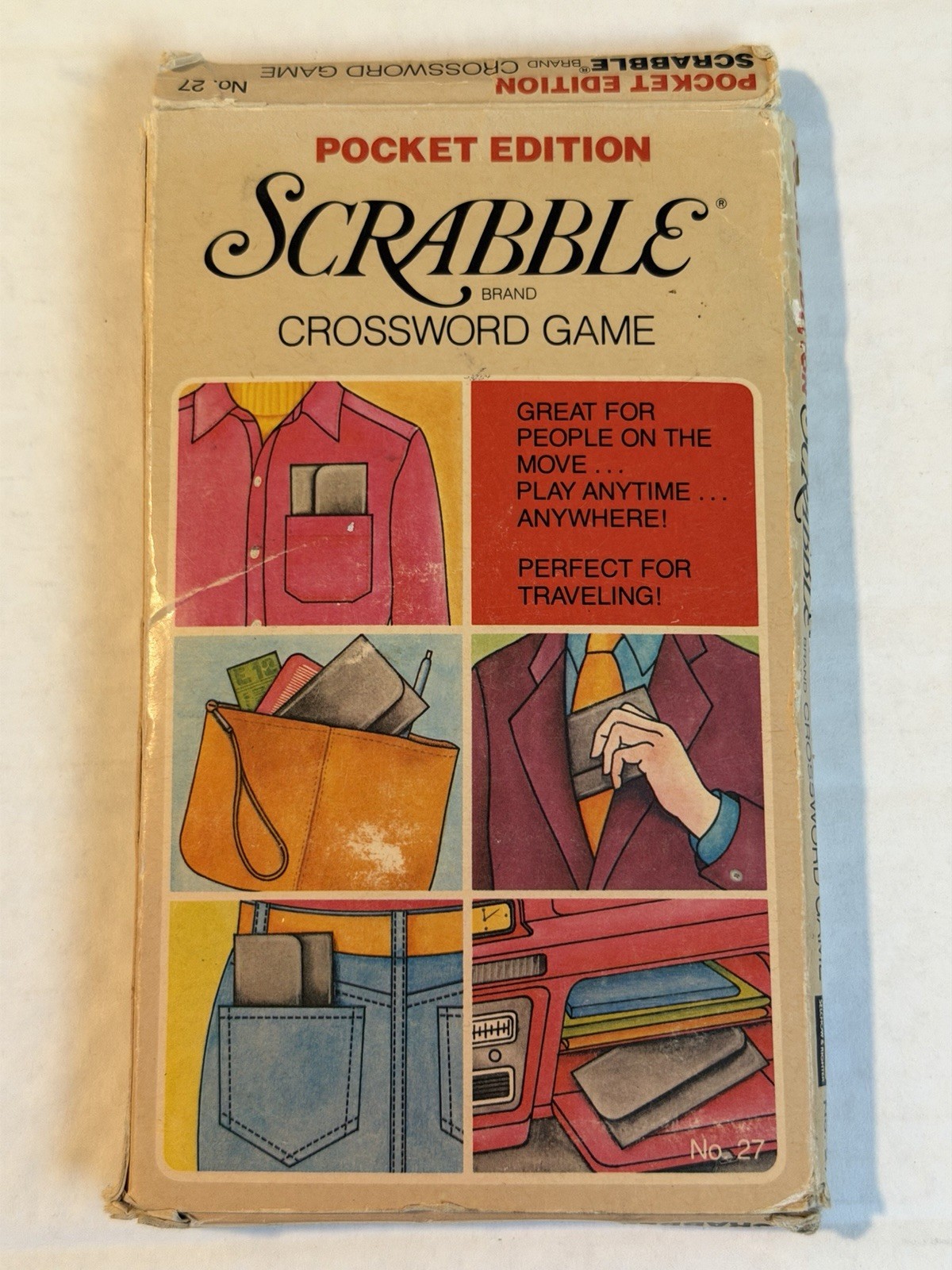 Scrabble Crossword Game Pocket Edition Travel Size 1978 Complete W/Box, Used