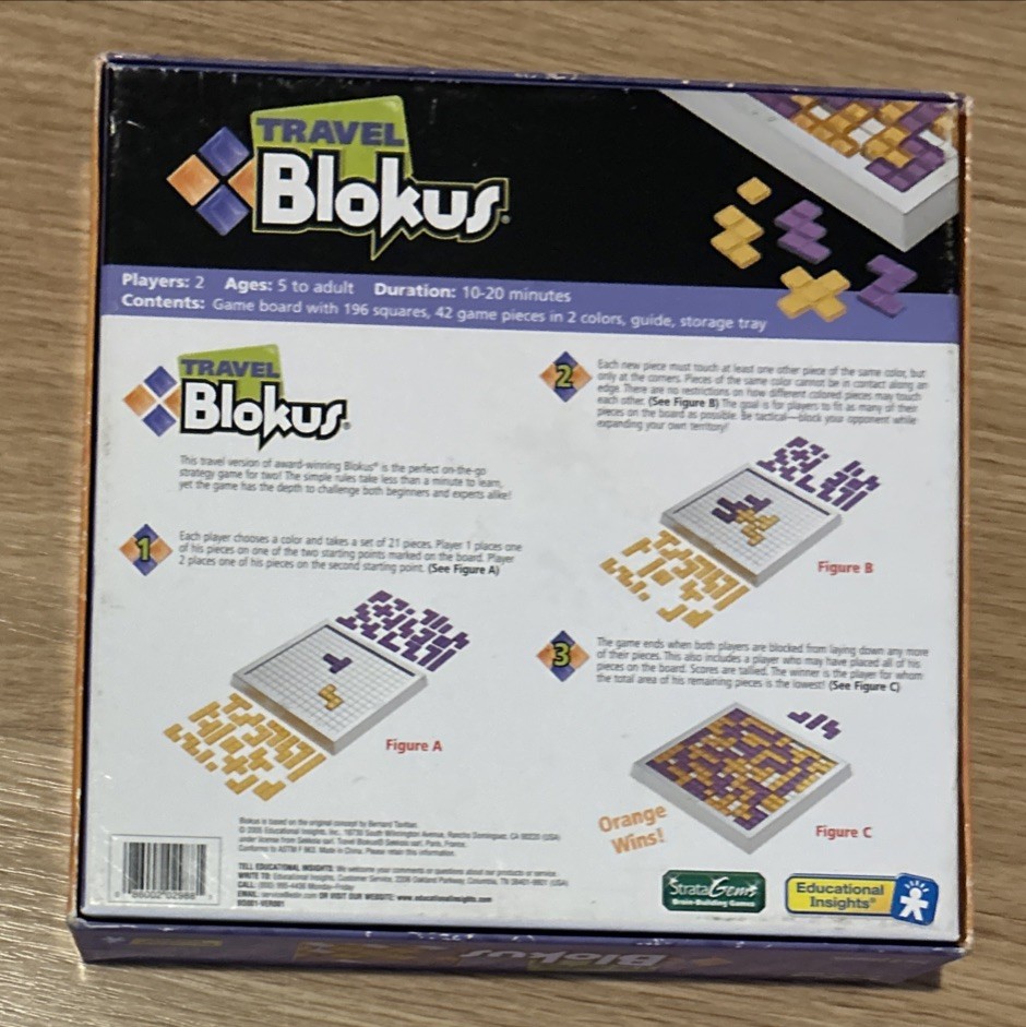 **COMPLETE** Travel Blokus 2005 includes Storage Trays – Entertainment On The Go