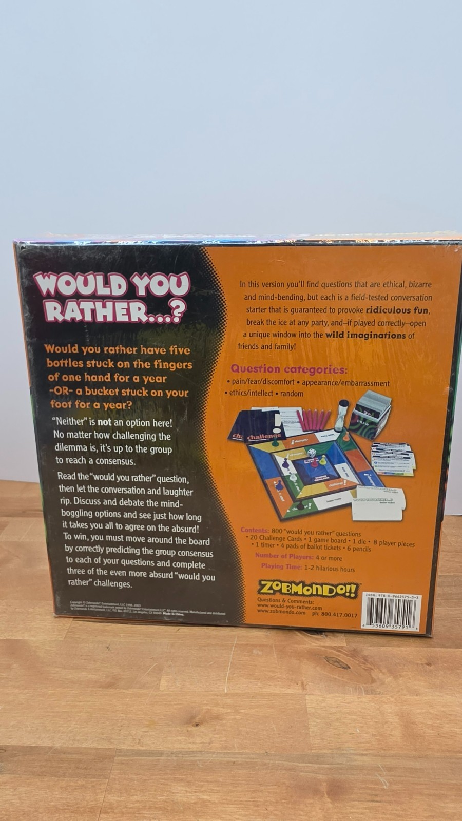 ZOBMONDO “WOULD YOU RATHER” THE ORIGINAL – MULTIPLE AWARD WINNER GAME 12+ NEW