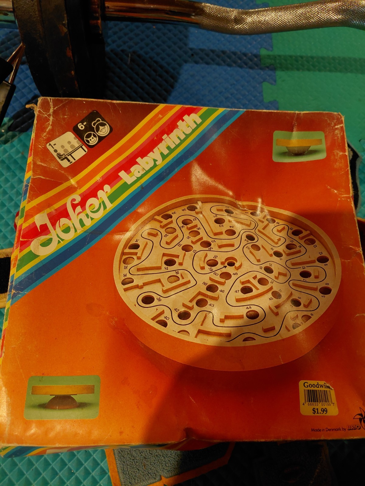 BRIO Joker Labyrinth Wood Maze Game w/Original Box Denmark 1985