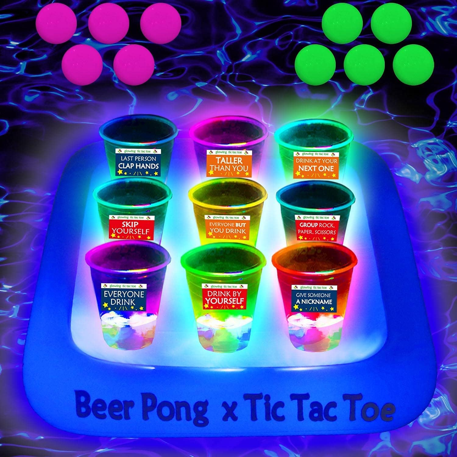 23 X 23 Inch Glowing Pool Party Rack Tic Tac Toe Floating Rafts, Swimming Pool P