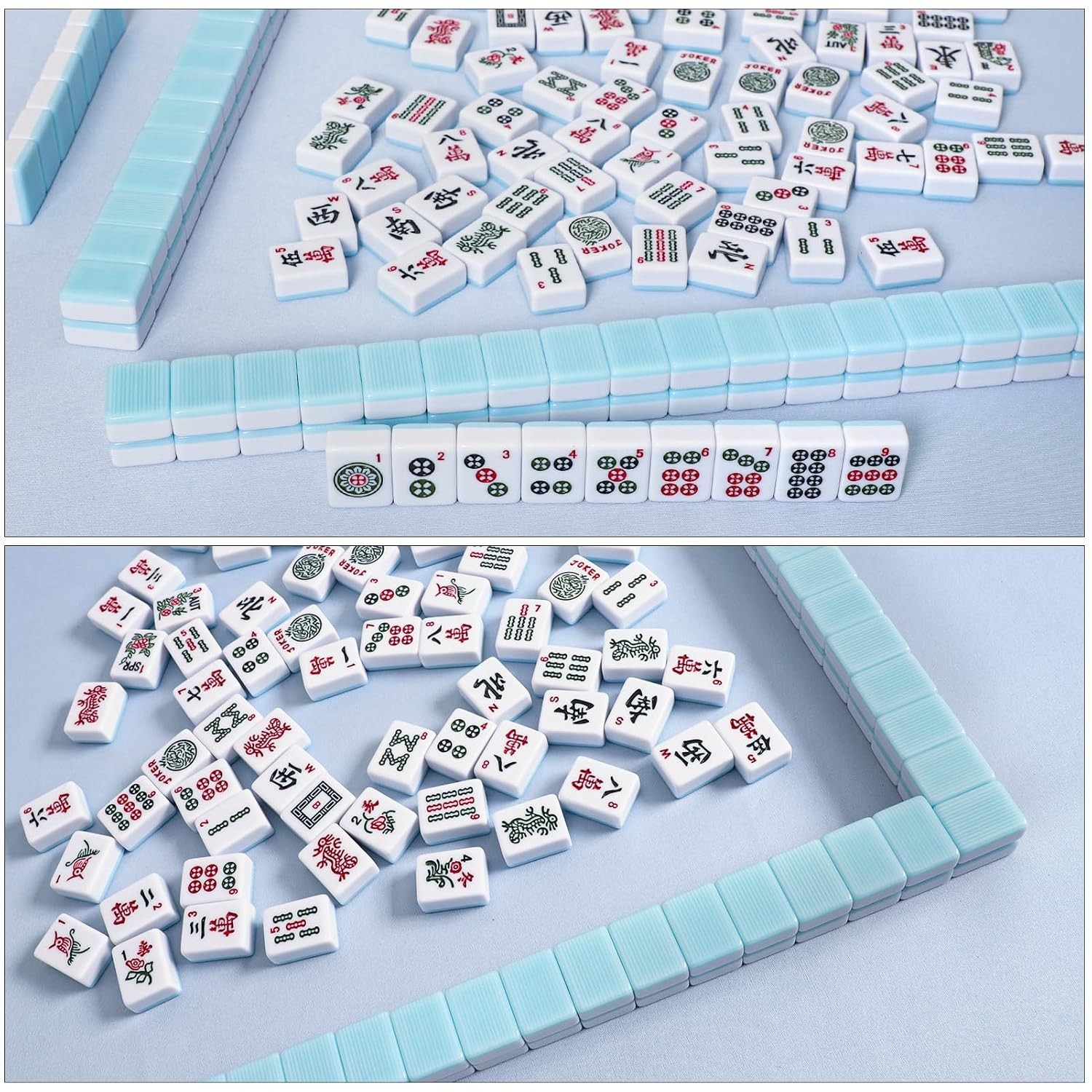 Blue Mahjong Mat 31.5″ x 31.5″ with Black Carrying Bag Anti-Slip Game Table
