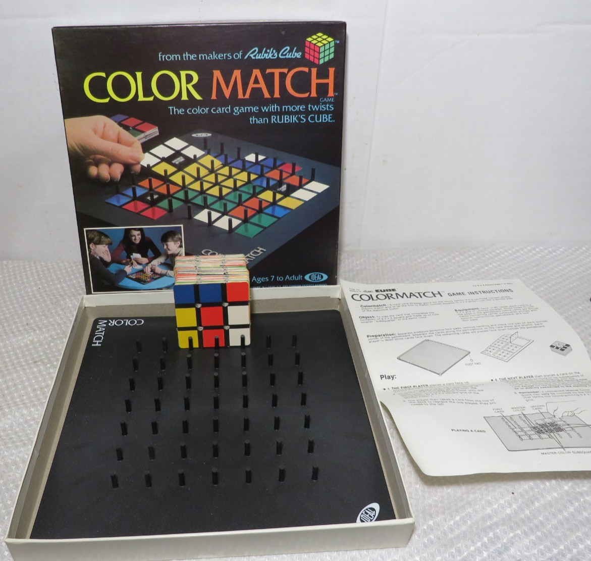 Vintage 1982 Ideal COLOR MATCH Board Game From RUBIKS CUBE COMPLETE *MINTY*