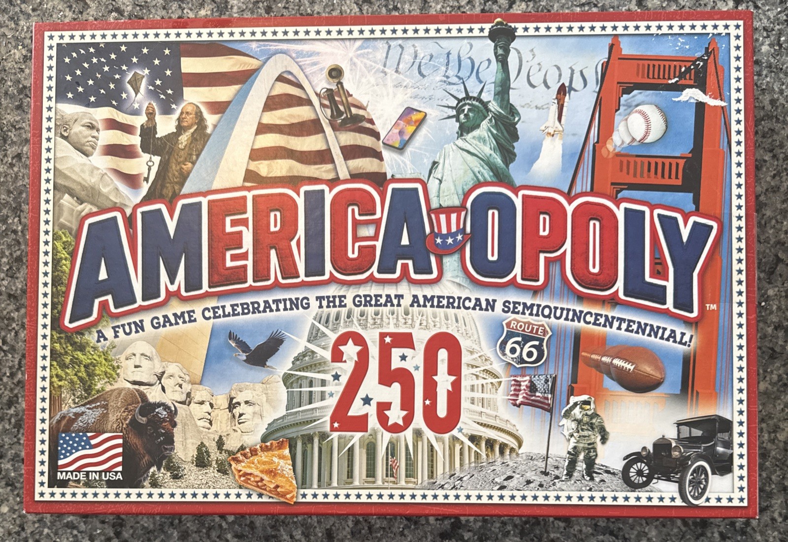 AMERICA-OPOLY 250th Board Game – 2026 For 2 to 6 players Ages 8 and up.
