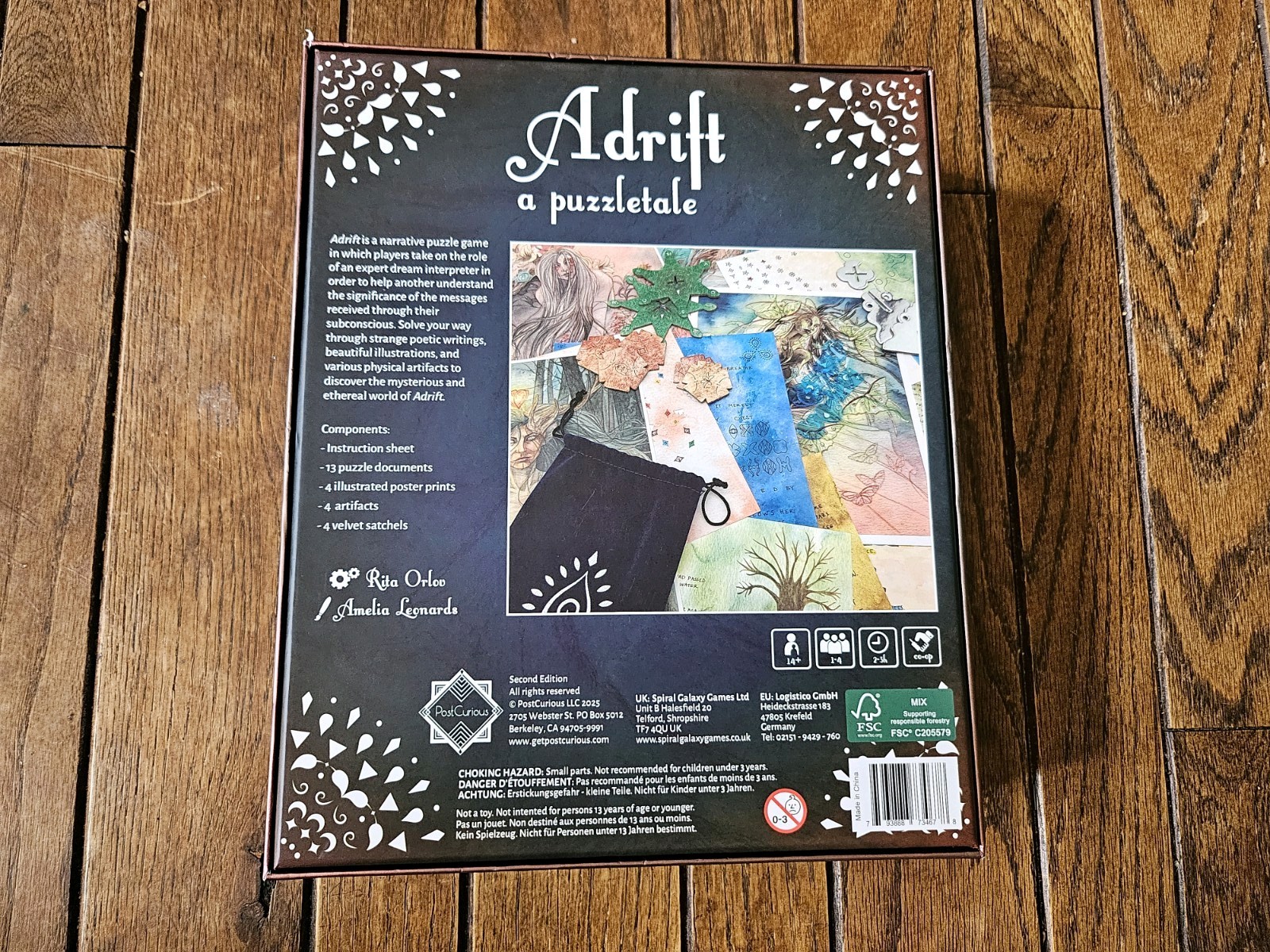 Adrift Puzzle Tale Game. Postcurious. Open Box. Complete.