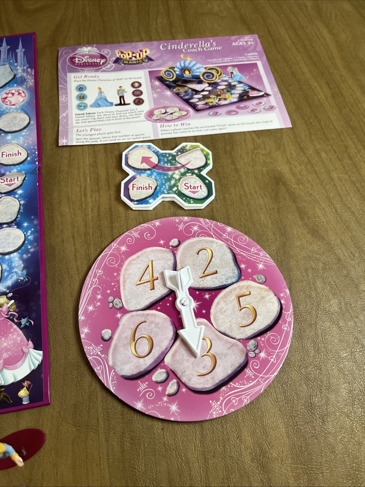 Disney Princess Pop-Up Magic Castle Tangled & Cinderellas Coach Board Games Lot