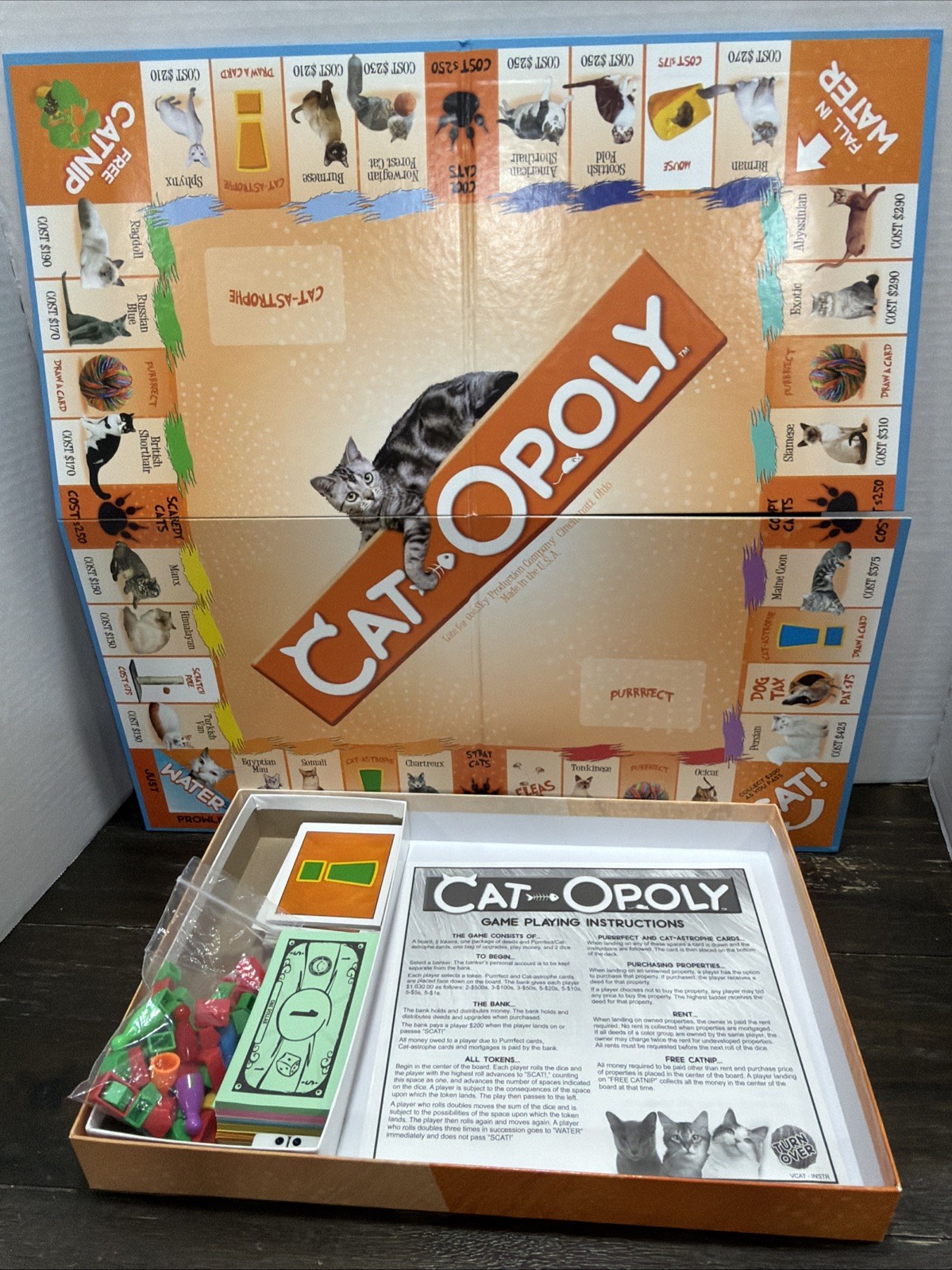 CATOPOLY COMPLETE BOARD GAME,PERSIAN,SIAMESE,EXOTIC,BIRMAN;EXC.COND