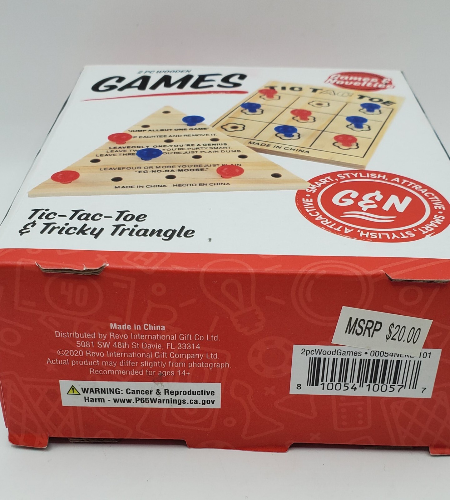 Mini 2 PC Wooden Games Tic Tac Toe & Tricky Triangle Table Family Classic Home