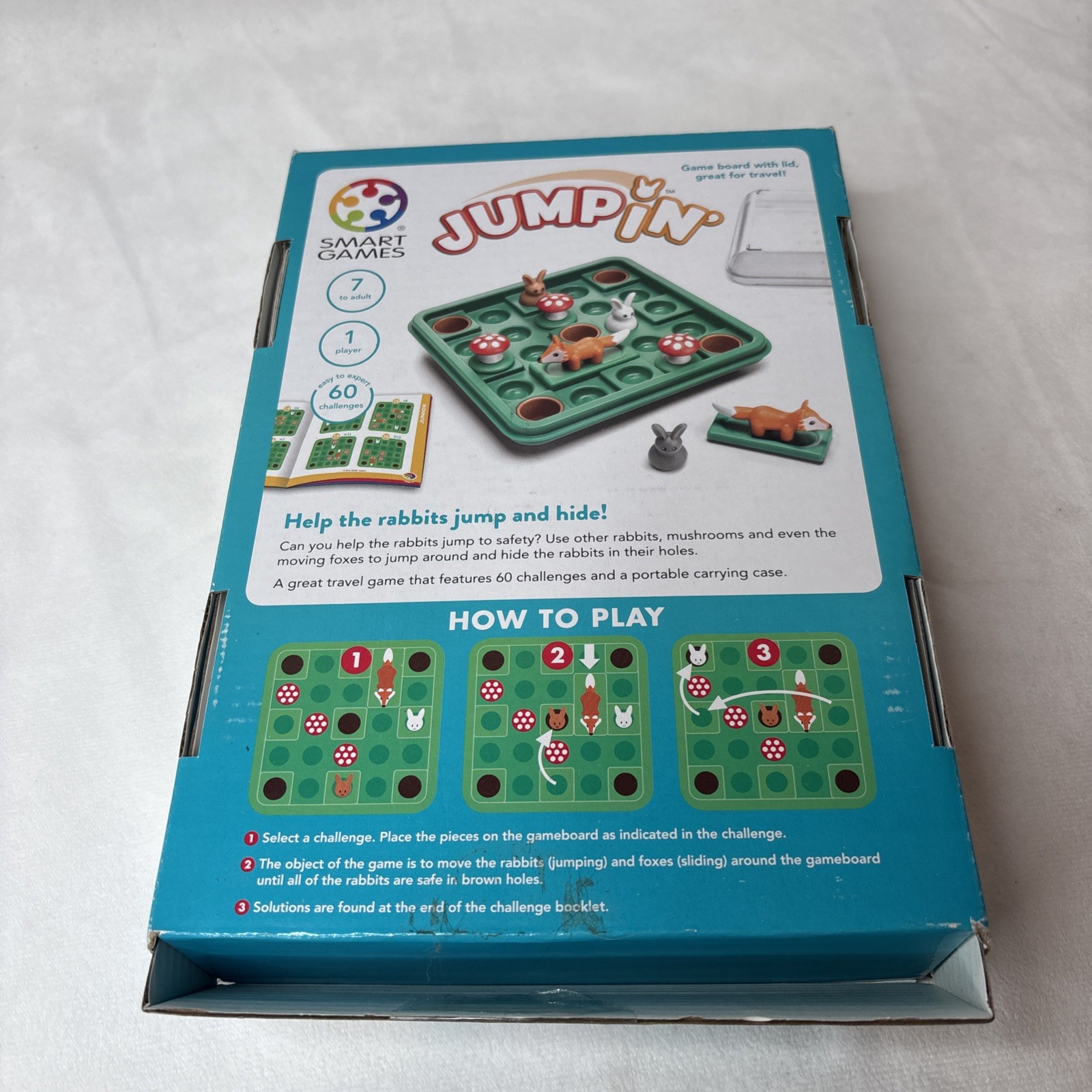 Jump In Smart Games Brain Teaser Game 2016 Complete Fox, Bunny, Mushroom