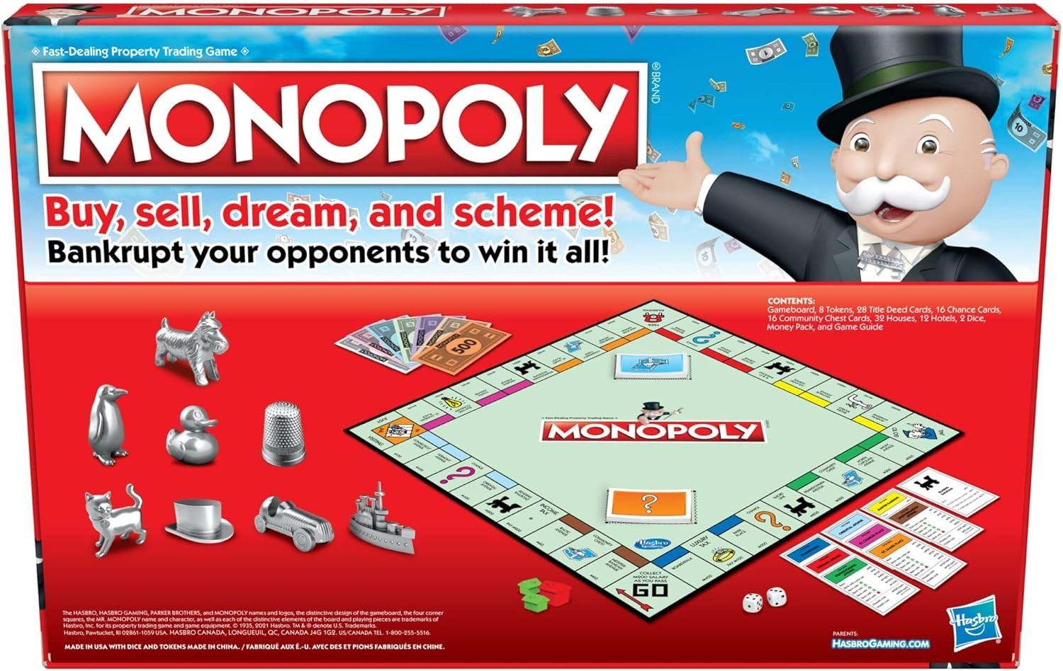 Classic Monopoly Board Game – 2 to 6 Players, Perfect for Family Fun Nights