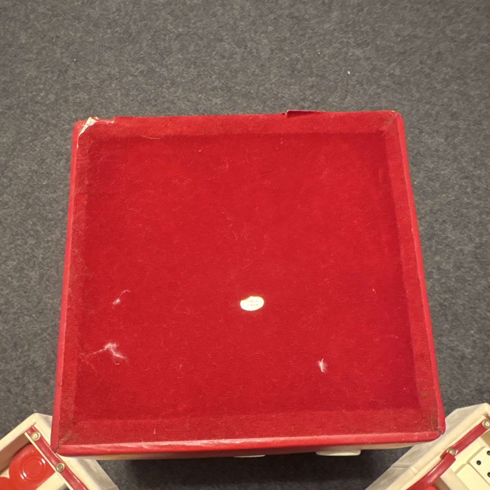 Red Dice-Shaped Travel Game Set w Board, Dominoes, Poker Chips, Cards & Dice