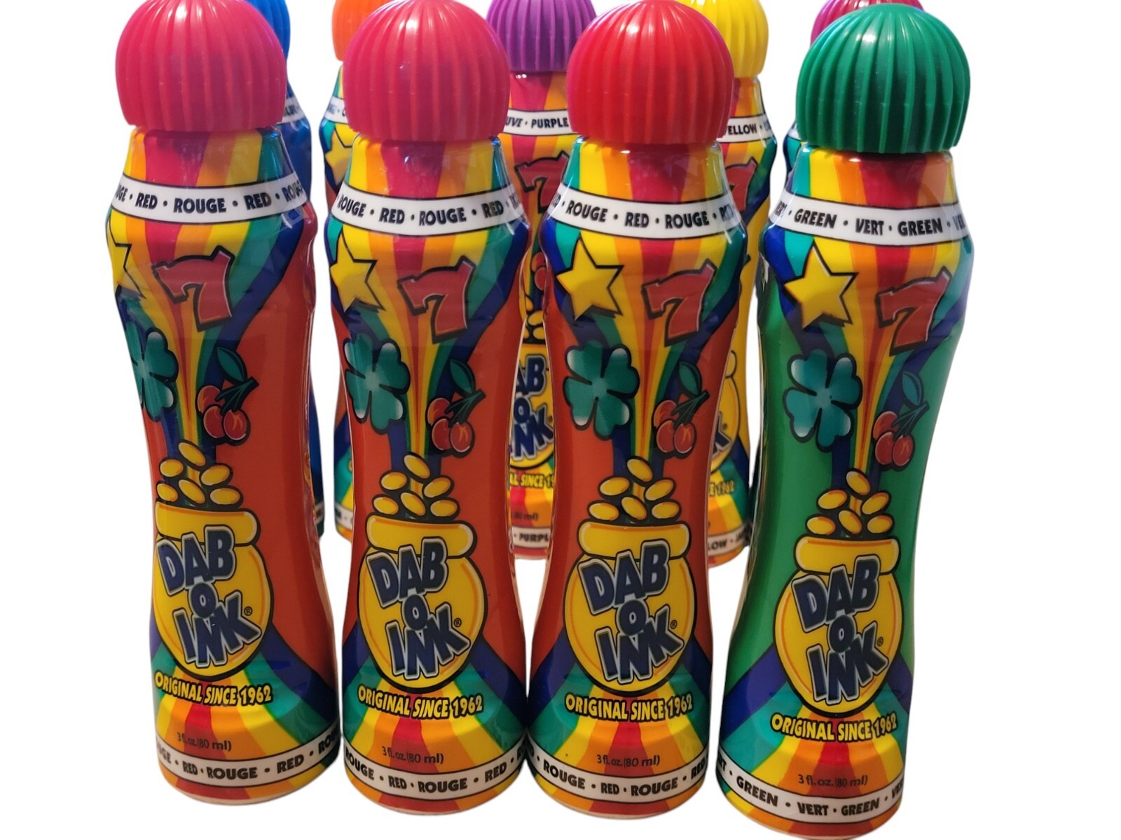 9X DAB O INK BINGO Daubers Dabbers 3oz. Bottles Mixed Colors