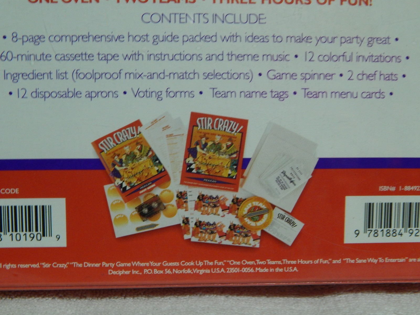 Stir Crazy! The Dinner Party Game Mexican Cooking 1996 *New* Made in USA
