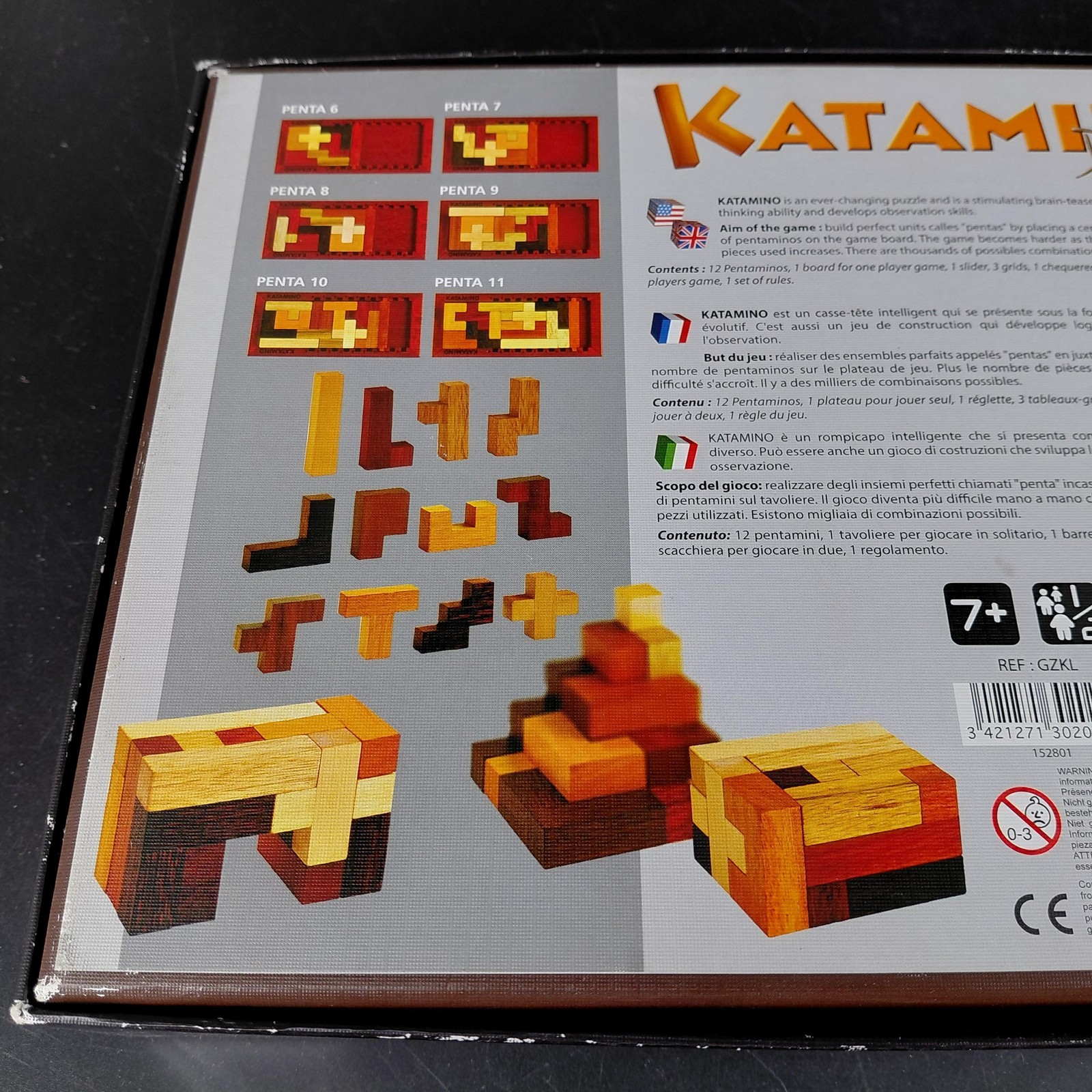Katamino Deluxe Board Game Gigamic 1993 Strategy Puzzle 1-2 Player 7+ Complete