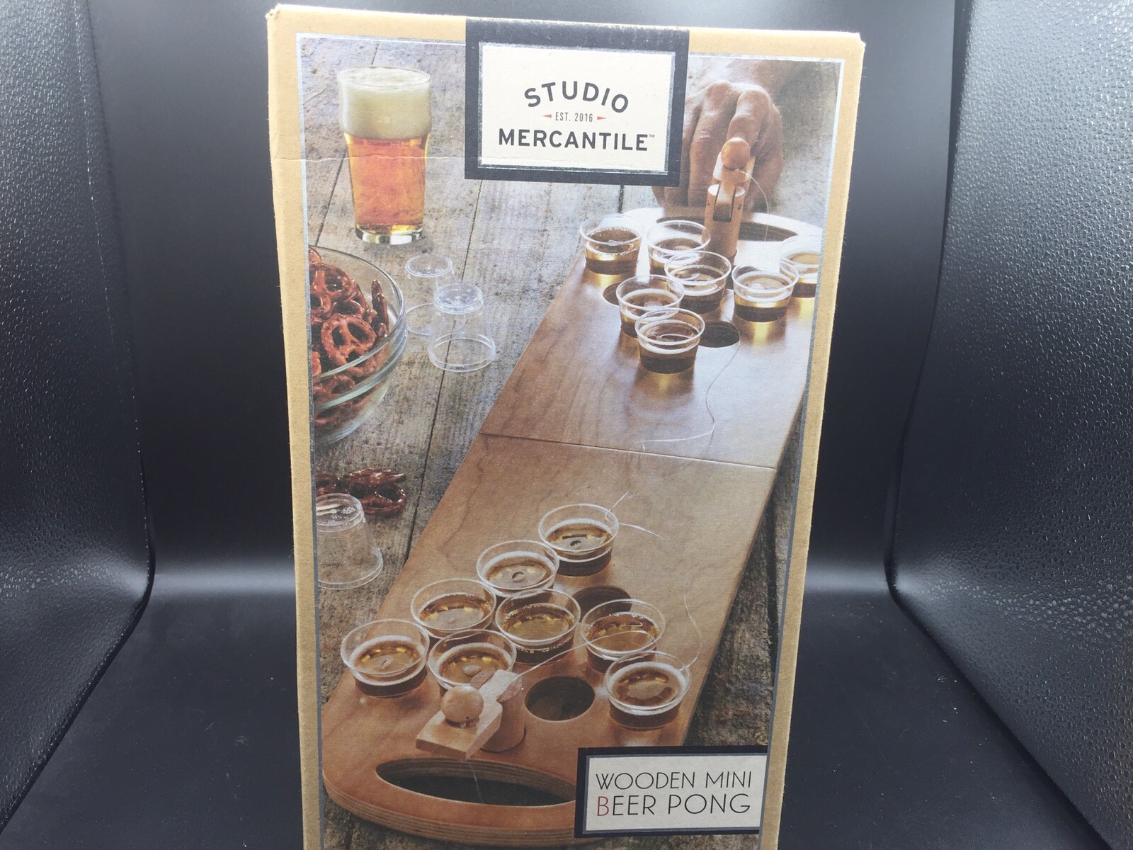 WOODEN MINI BEER PONG PARTY GAME BY STUDIO MERCANTILE